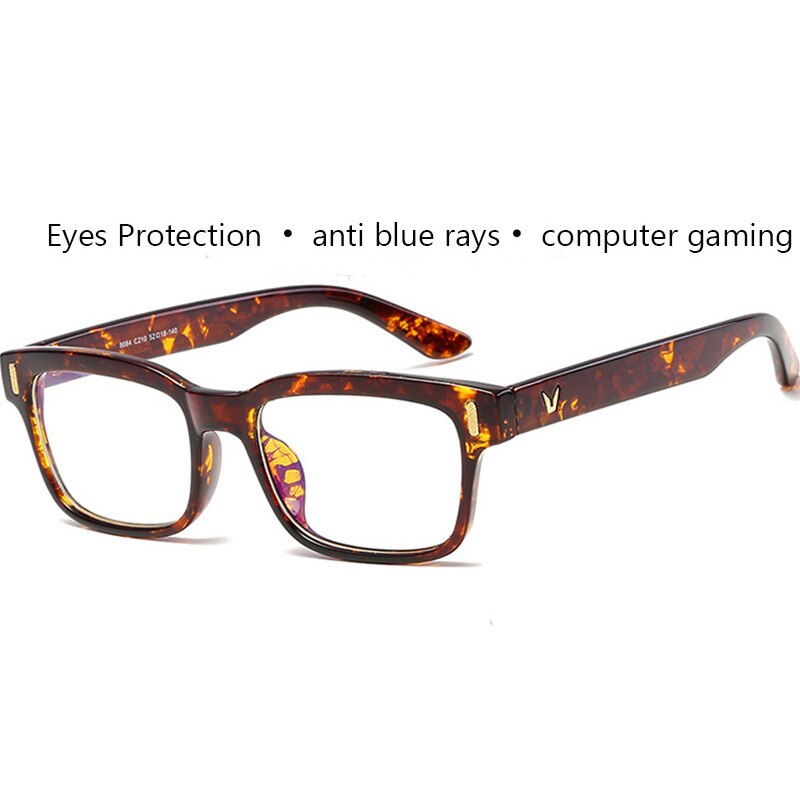 Gafas de ordenador con rayos azules para hombre, lentes de radiación con pantalla, de , para oficina y juegos, con bloqueo UV: leopard clear