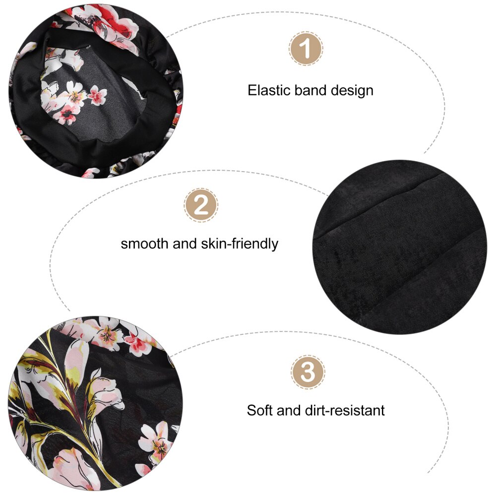 2pcs Delicate Soft Long Tail Nightcap Long Tail Silk Sleeping Cap For