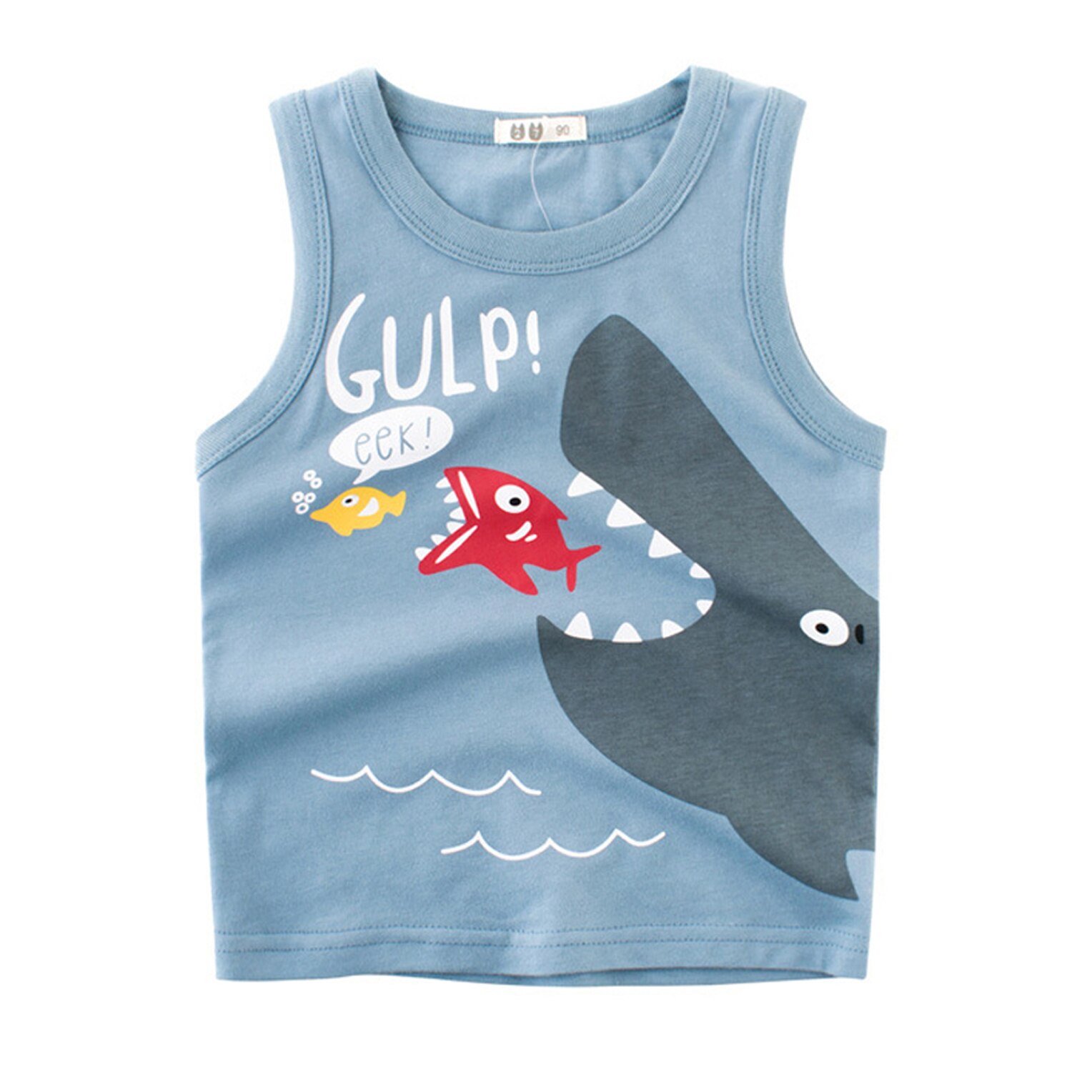 Peuter Baby Zomer Katoen Cartoon Vest Shark Afdrukken Jongens Mouwloze Kleding: 8-9 years