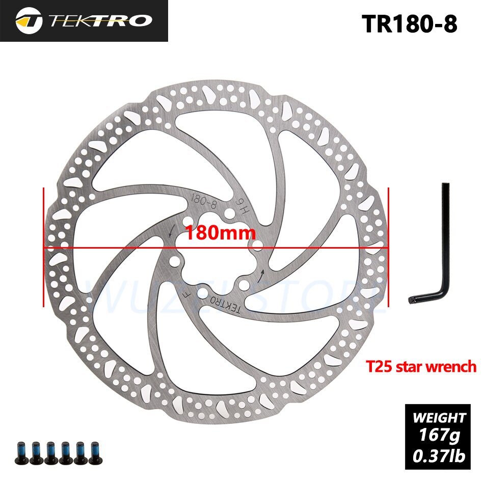 Tektro cykelrotor 160mm 180mm 203mm mountainbike hydrauliske skivebremserotorer boks til mtb vej foldbar cykel xiaomi 365: Tr180-8 rotorer