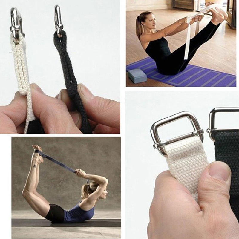 Curea de yoga pentru stretching | curea de yoga cu lungime reglabilă cu cataramă metalică, ideală pentru yoga, antrenament de flexibilitate pilates