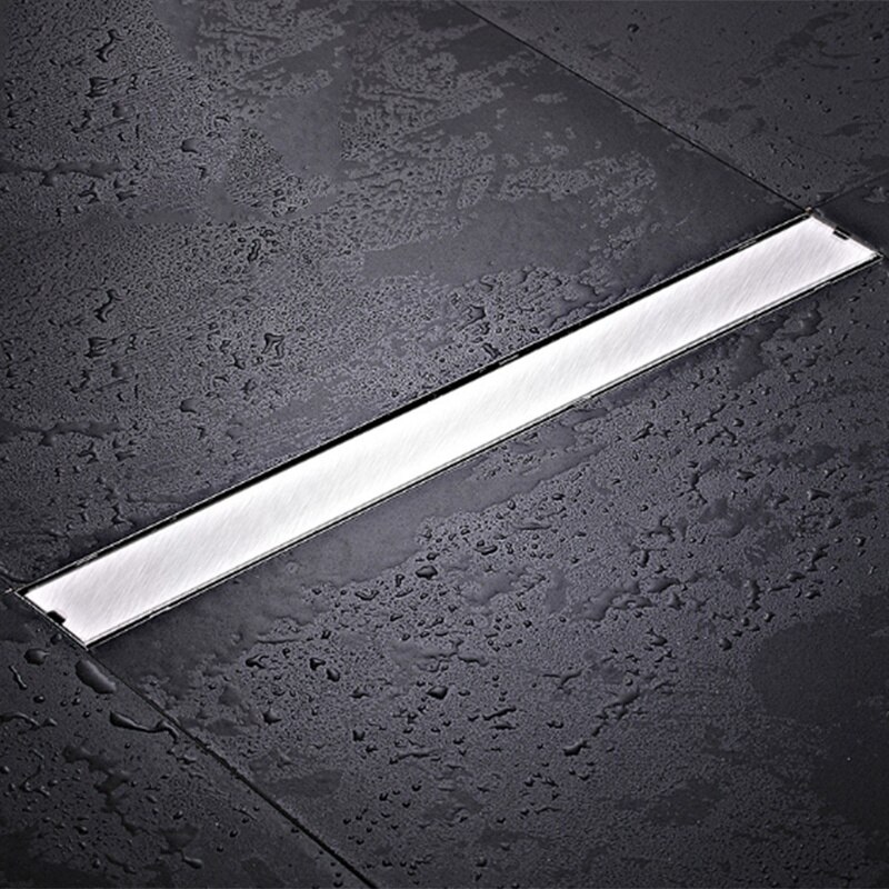 Canal linear dreno de assoalho portão 60cm de aço inoxidável tipo desodorização chuveiro dreno de assoalho drenagem longa quadrado banheiro dreno c