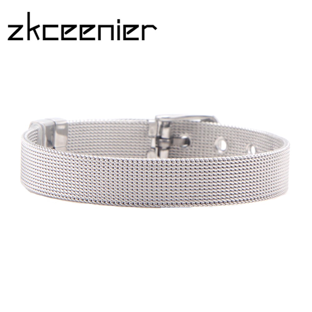 Stainless Steel Women Mesh Bracelet Brand Bracelet for Slide Charms DIY Bracelets Rose Gold Black