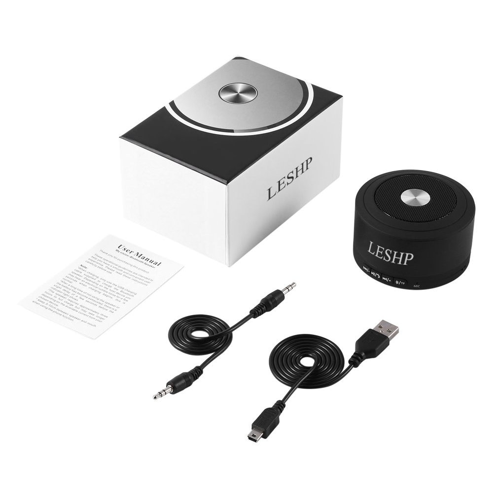 Leshp mini draagbare luidsprekers bluetooth 3.0 draadloze luidsprekers muziek stereo buitenluidspreker luidspreker ondersteuning fm tf-kaart