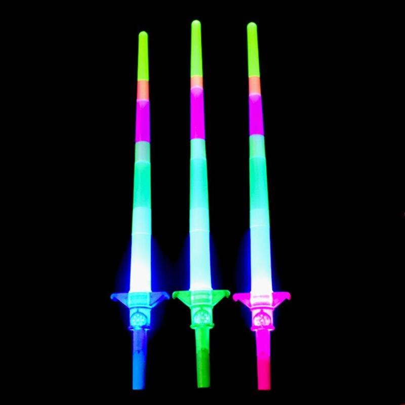 Varita mágica de la estrella LED telescópica, barras parpadeantes, luces, palos, utilería de Navidad