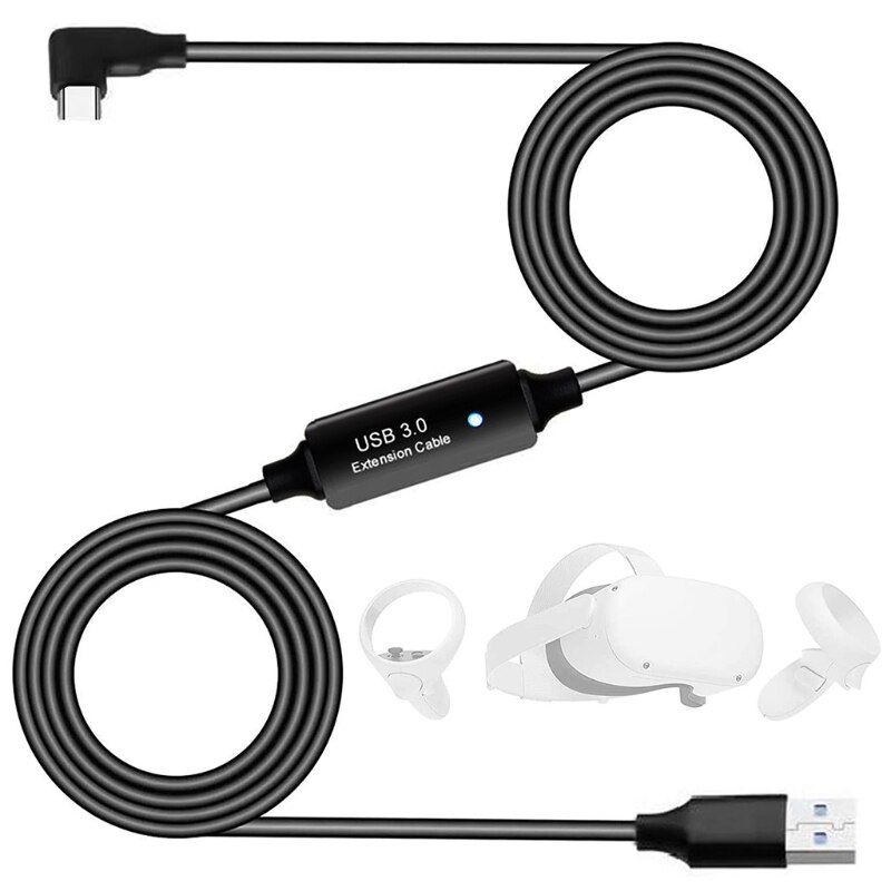 Cable de datos USB 3,0 a tipo C de , Cable de transferencia rápida de archivos, adecuado para Oculus Quest 2 Link VR, 5m
