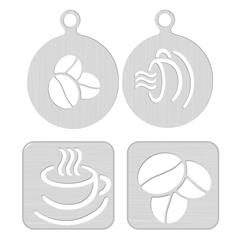 2Pcs DIY Cappuccino Latte Art Template Latte Art Stencils DIY Coffee Templates