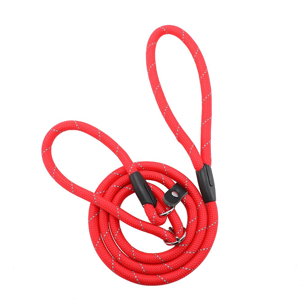 Reflecterende nylon hondenriem nachtveiligheidstrekkoord met hondenriem kleine en middelgrote grote hondenuitlaatbenodigdheden tractie: Rood