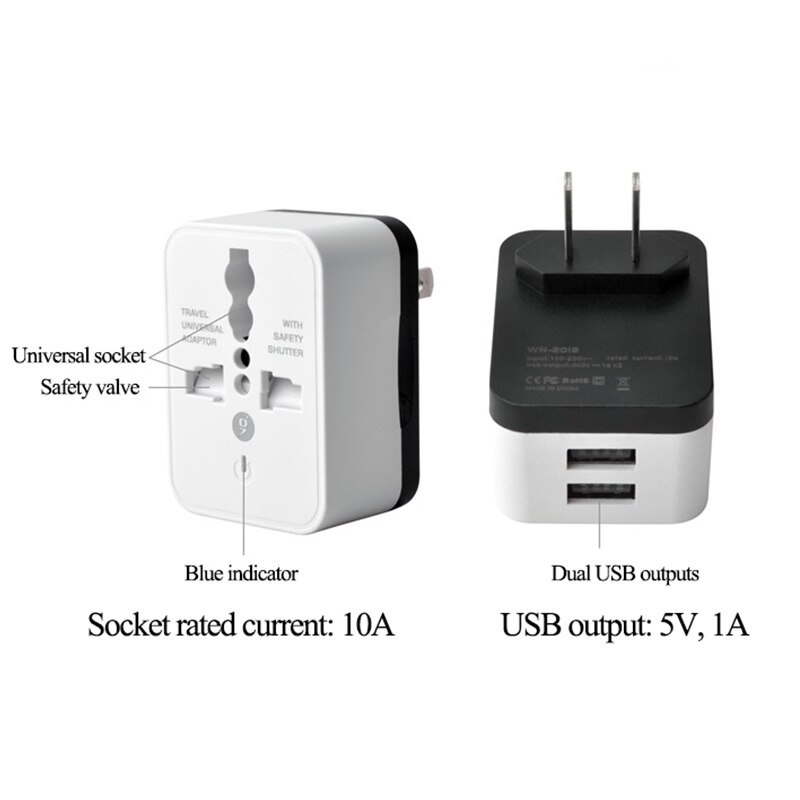 Universal rejse konvertering stik 250v 10a eu / us / uk standard konvertering europa strøm eu stik konverter stik / stikkontakt / adapter