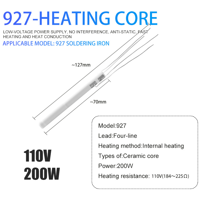 200W Electric Soldering Iron Heater Adjustable Temperature Ceramic Internal Heating Element For 907 926 927 936 Solder Iron: 927 200W 110V