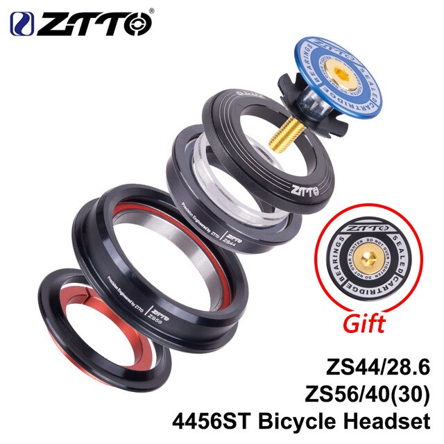Ztto mtb cykel vejcykel headset headset  zs44 zs56 cnc 1 1/8 " -1 1/2 " 1.5 konisk 28.6 lige rør gaffel intern 44 56 headset: 4456st- blå