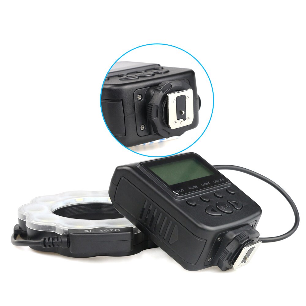 Flash Speedlite SL102C Macro Anillo de luz LED con anillo adaptador para Nikon D5100 D3100 Series Canon 5D Mark II 7D 10D Olympus