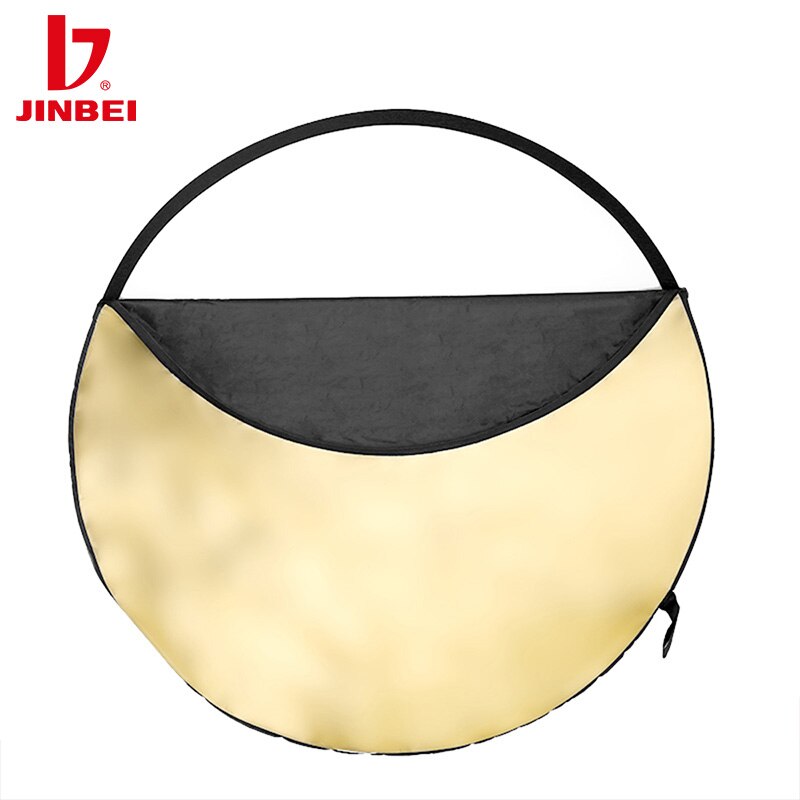 Jinbei 31 ''80Cm 5in1 Reflector Fotografie Inklapbare Draagbare Licht Diffuser Ronde Reflector Voor Foto Kleurrijke Zilver Zwart