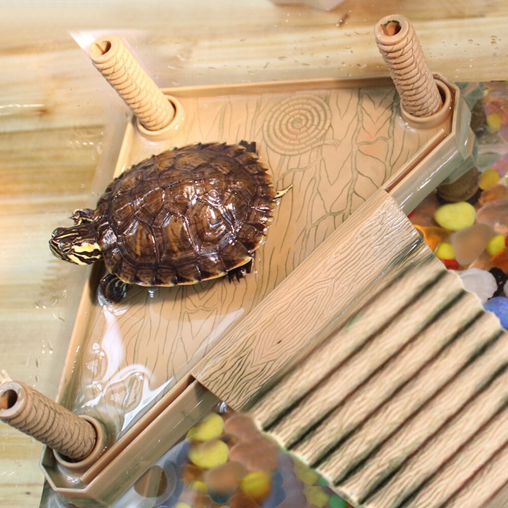 Akvarium ornamenter skildpadde ø klatring basking platform skildpadde flydende ø vandlevende kæledyr krybdyr skildpadde tank
