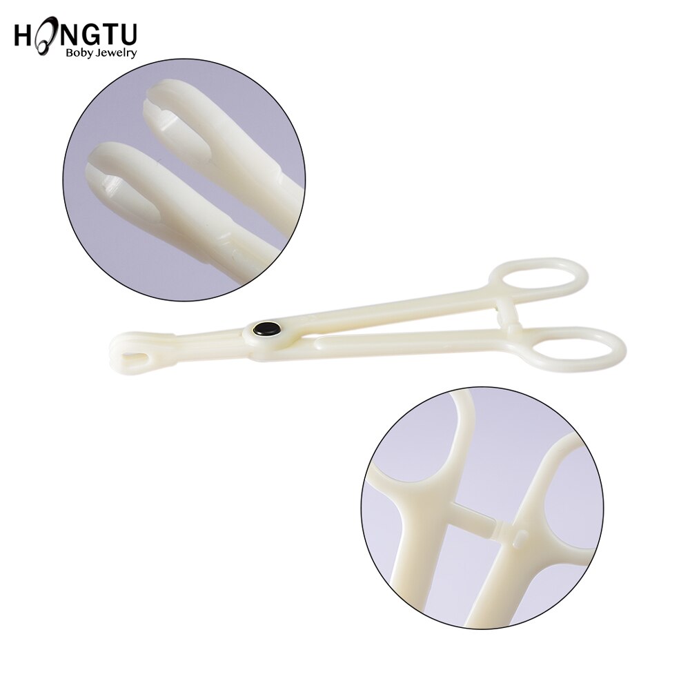 Pince de perçage jetable en acrylique, 1 pièce, pince en plastique, corps, oreille, lèvre, nombril, nez, langue, sourcils, outil de perçage: Couleur or