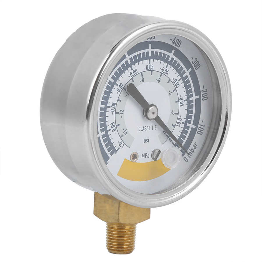 Rvs Mini Dial Portable Dual Schaal Wijzerplaat G1/4in Manometer Luchtdruk Meten Gage Meet Voor Thuis