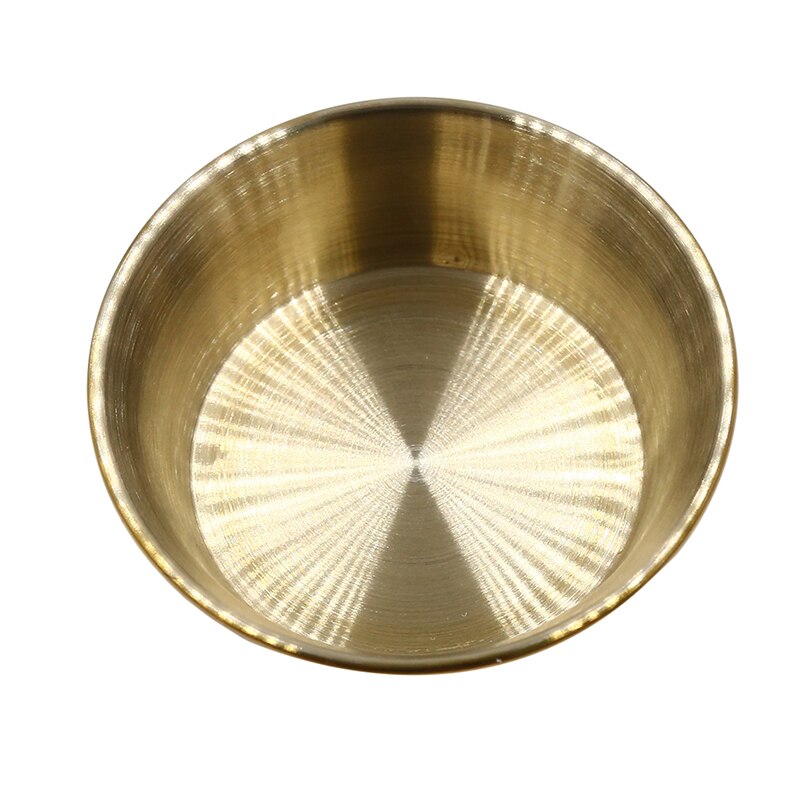 Stainless Steel Small Dish Food Snack Dish Sauce Dish Seasoning Dish Seasoning Steel Cone Plate Sauce Dish: Small Golden