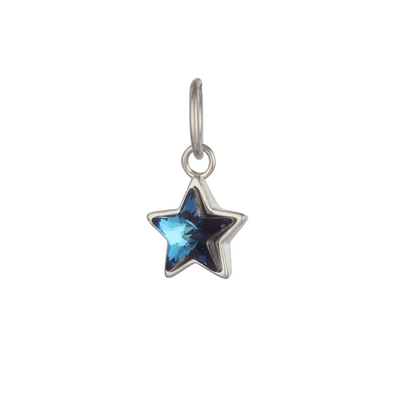 Trustdavis-colgante de Plata de Ley 925 con zirconia cúbica, accesorio hecho a mano, con de estrella azul brillante, para bricolaje, nueva , DZ298: Plata