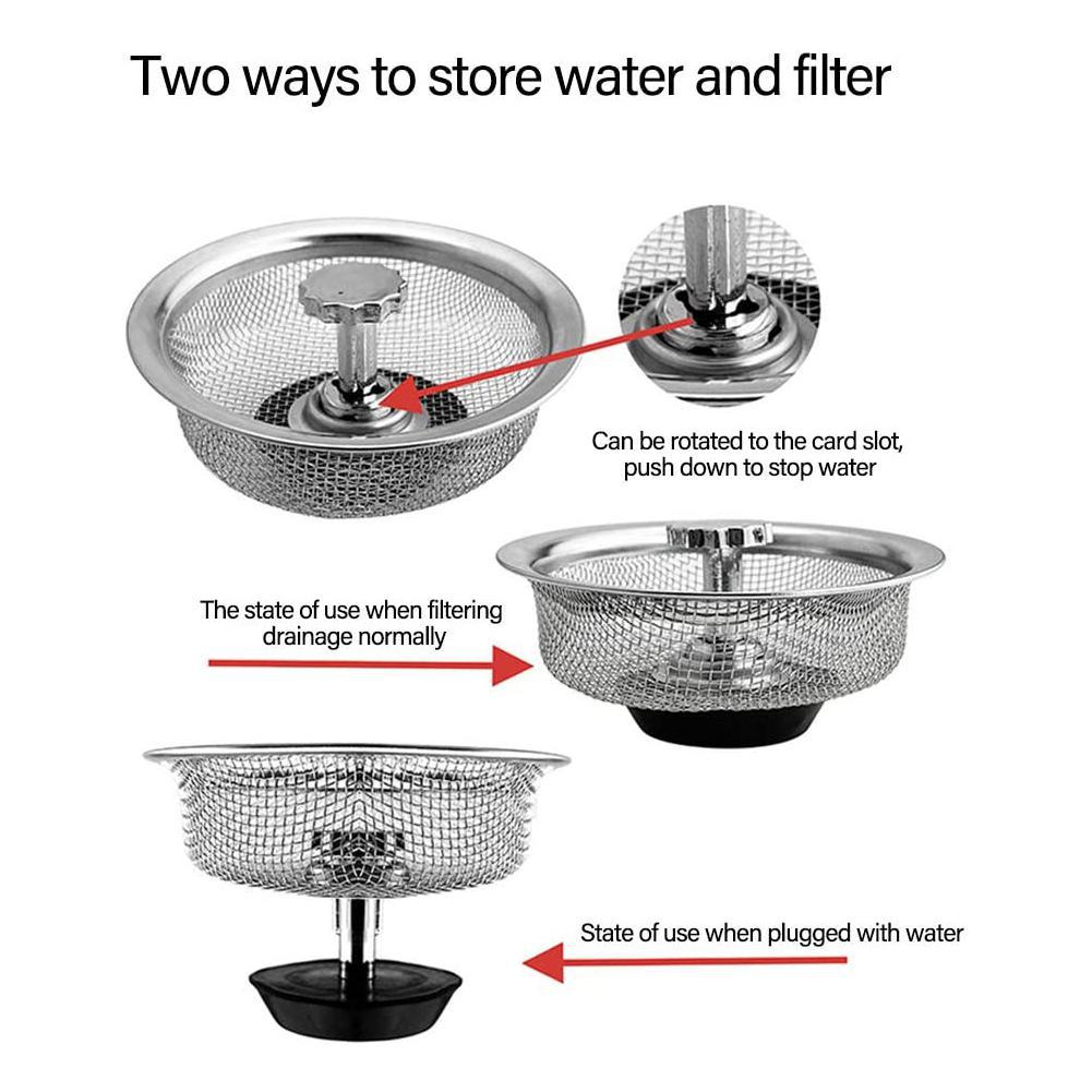 Kitchen Sink Drain Strainer Basket Catcher Stainless Steel Sifter Strainer