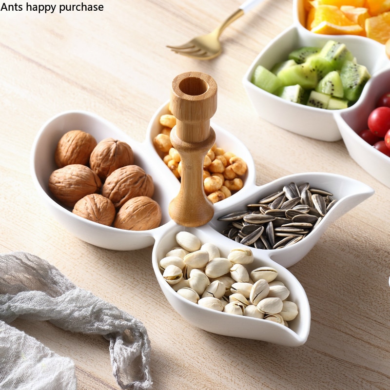 Keramische witte fruitschaal japanse stijl snackbord hotel restaurant café thuis fruit gedroogd fruit dessertschaal