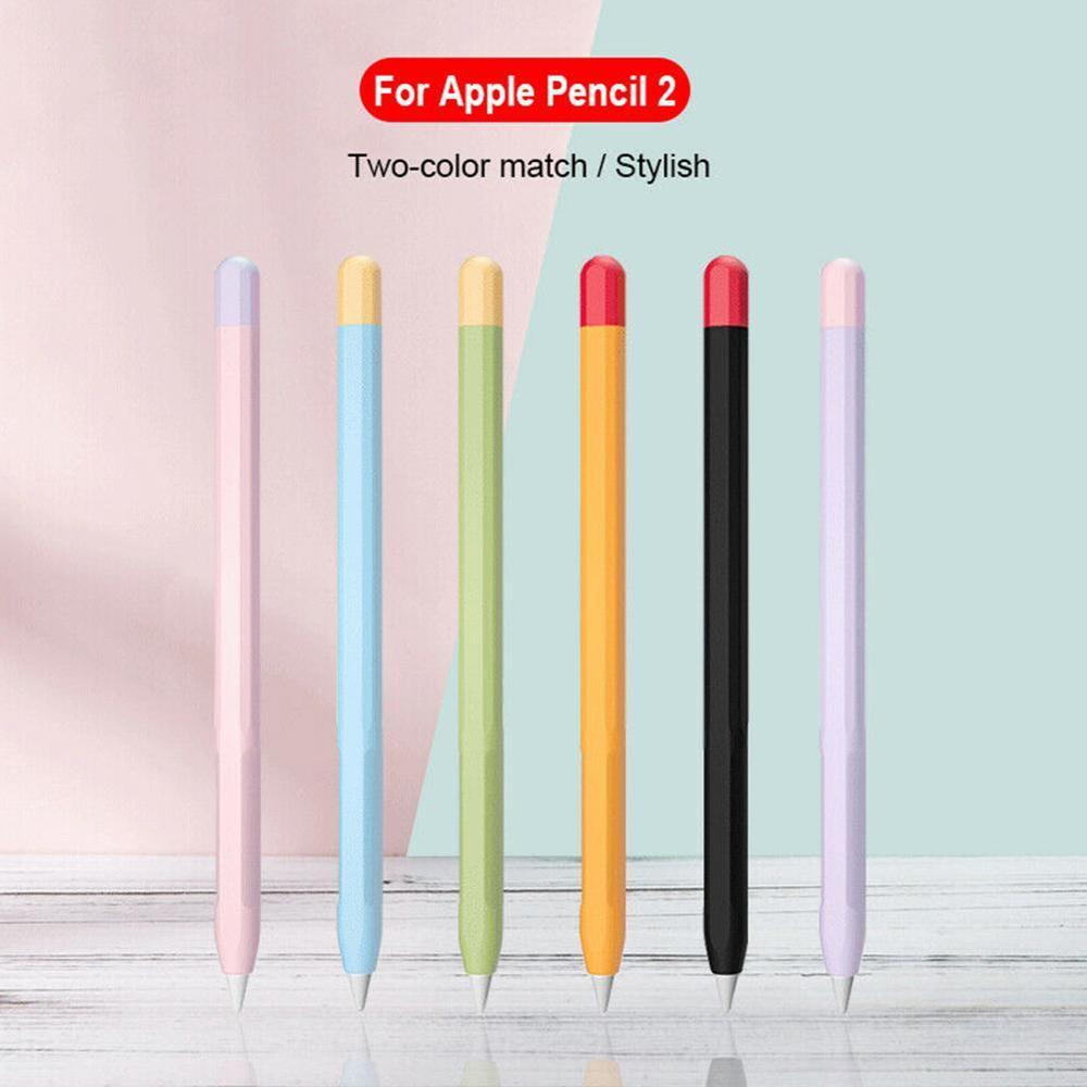 Capa de manga protetora para apple pencil 1/2 ipad bolsa macia 11 titular capa de silicone pele macia colorida manga lápis n2c7