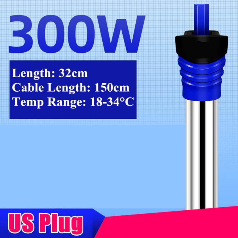 Appareil de chauffage d'aquarium Submersible Thermostat de température tige de chauffage 50/100/200/300/500W accessoires de réservoir de poissons d'aquarium Submersible: 110V US 300W