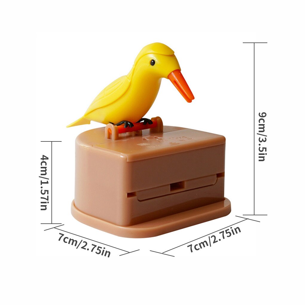 Toothpick Box Toothpick Storage Case Full-Automatic Dispenser Bird Shape ABS Holder Small Bird Bamboo Stick Box: 3