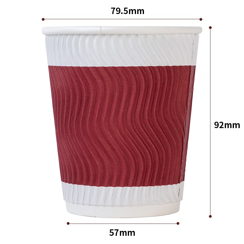 Kartonnen Beker 9 OZ Wegwerp Koffie Cup Dikke Kraft Anti Verwarming Hand Office Water Cup Party Favor 20 stks/partij