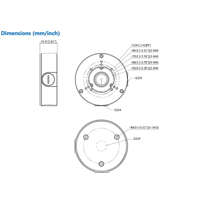 DH Waterproof Junction Box for CCTV Dome Camera , Bullet Camera mounting base PFA130-E Replace DH-PFA130