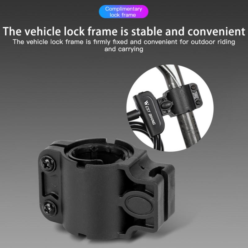 WEST BIKING Bicycle Lock PVC Anti-theft Waterproof Portable Lengthened Bold Mountain Bike Lock Thick Steel Cable