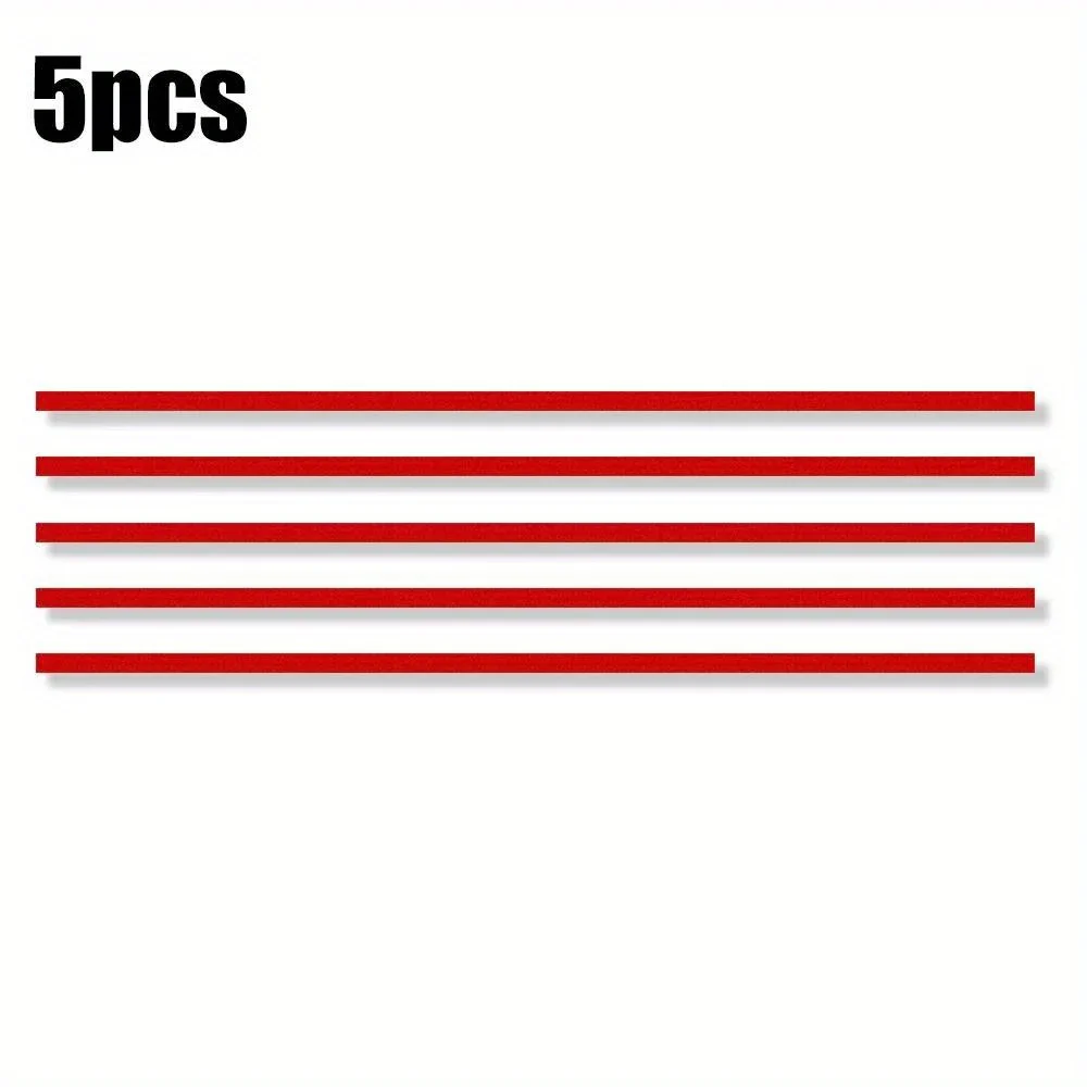 5 stks reflecterende strips autostickers auto voorkap grille lijstwerk rode waterdichte auto decor accessoires exterieur onderdelen sticker: Rood