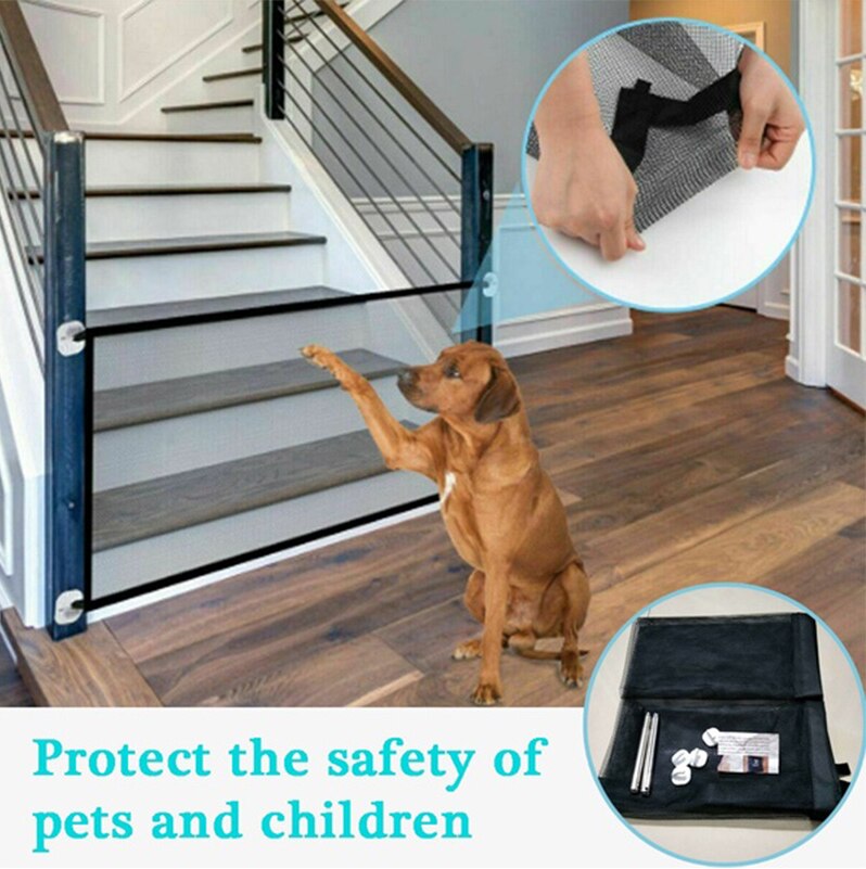 Cat Dog Gate Ingenious Mesh Dog Fence For Indoor and Outdoor Safe Pet Dog gate Safety Enclosure Pet supplies