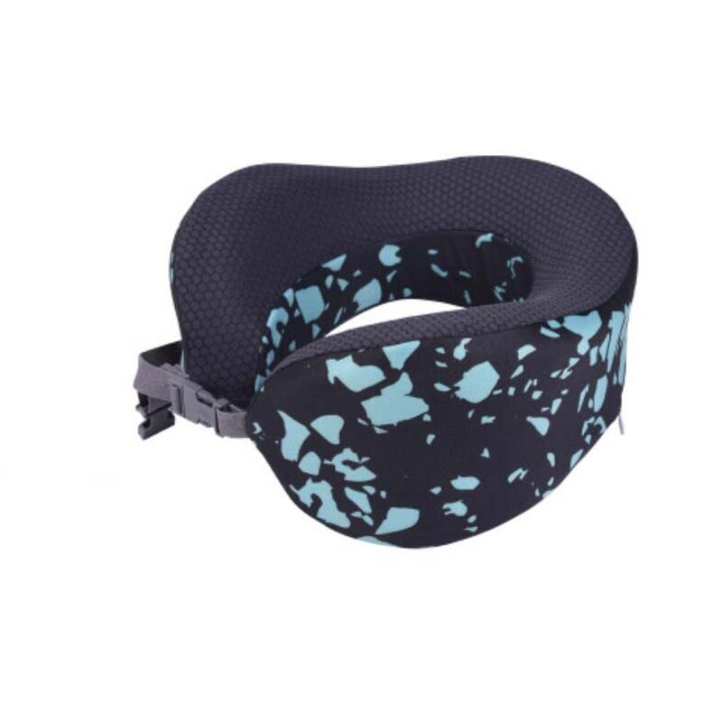 Appui-tête pliable coussin de voyage | Appui-tête pour avion bureau: blue geometric