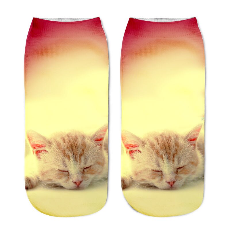 Kids Socks 3D Printing Cute Animal Cat Boys Girls Socks Low Ankle Funny Sock for Children 8-16Years: 5