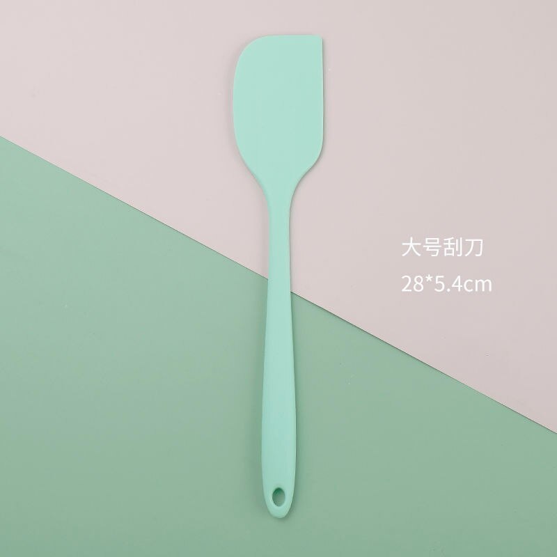 Silicone Cream Baking Scraper Non Stick Butter Spatula Cutter Chocolate Smoother Heat Resistant Kitchen Pastry Tools Scraper: B L Green