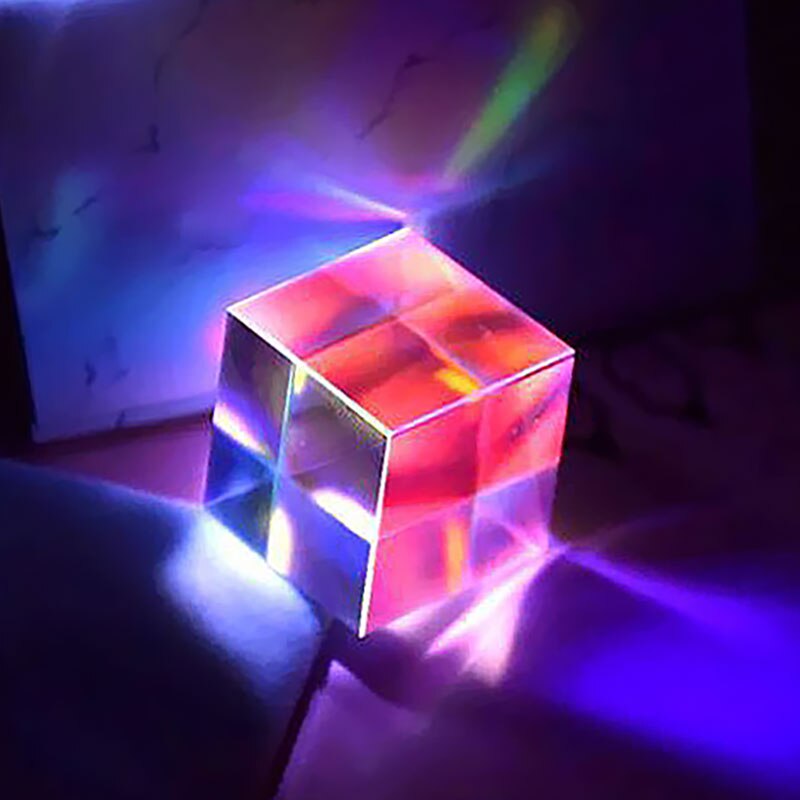 Hexahedral Prism Cubic Science Square Optical Prism Photography Teaching Home Decoration Prism Stained Glass Children'S