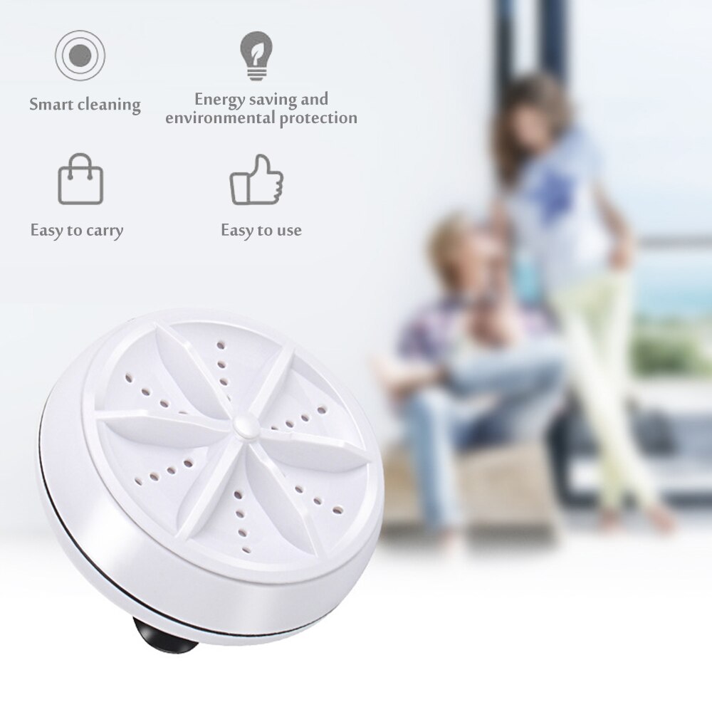 Portable Rotating Clothes Washer Mini Ultrasonic Washing Machine Turbo USB Removes Dirt Washer For Home Clothes Cleaning Tool