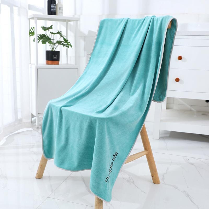 Microfiber Bath Towel Soft Absorbent Bathroom Towels Quick-drying Cloth For Bath And Sauna Thicken Spa Beach Towel Home Textile: Turquoise