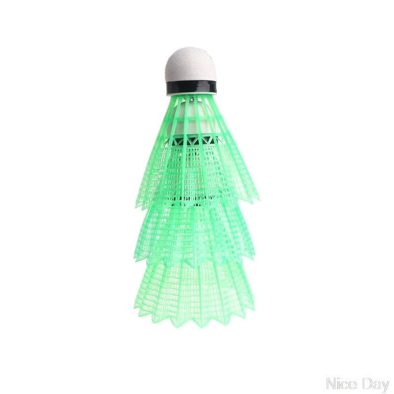 3 stk mørk nat ført glødende lys op plast badmintonbolte farverige belysningskugler indendørs og udendørs  my18 20: Grøn