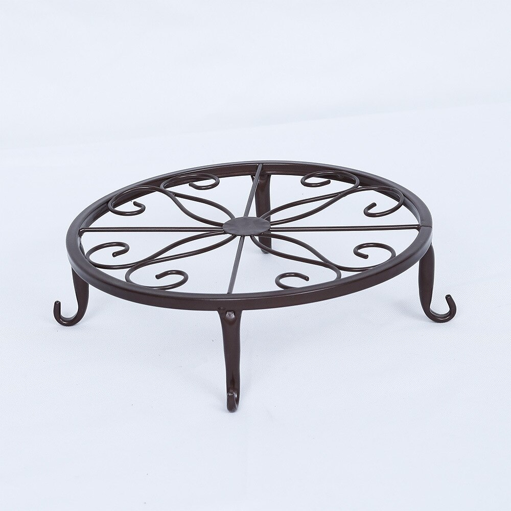 Présentoir rond en fer forgé, pour pots de fleurs, 3 tailles, présentoir rond pour bastion, plantes de jardin, Balcon porte-fleurs: Bronze samll