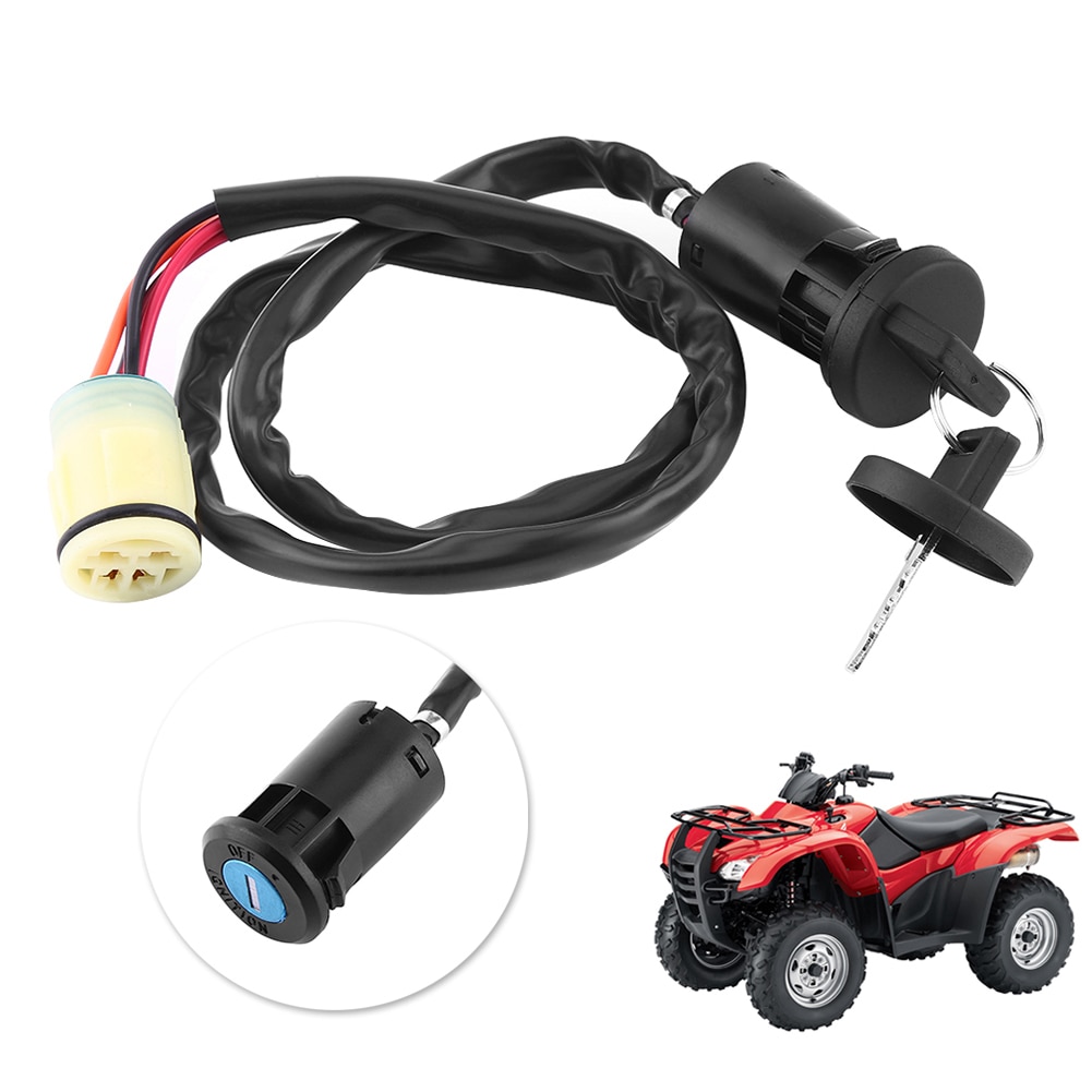 Motorcycle ATV Ignition Key Switch Assembly with 2 matching keys fit For Honda TRX420 Rancher 07-11 TRX450 Foreman 02-04