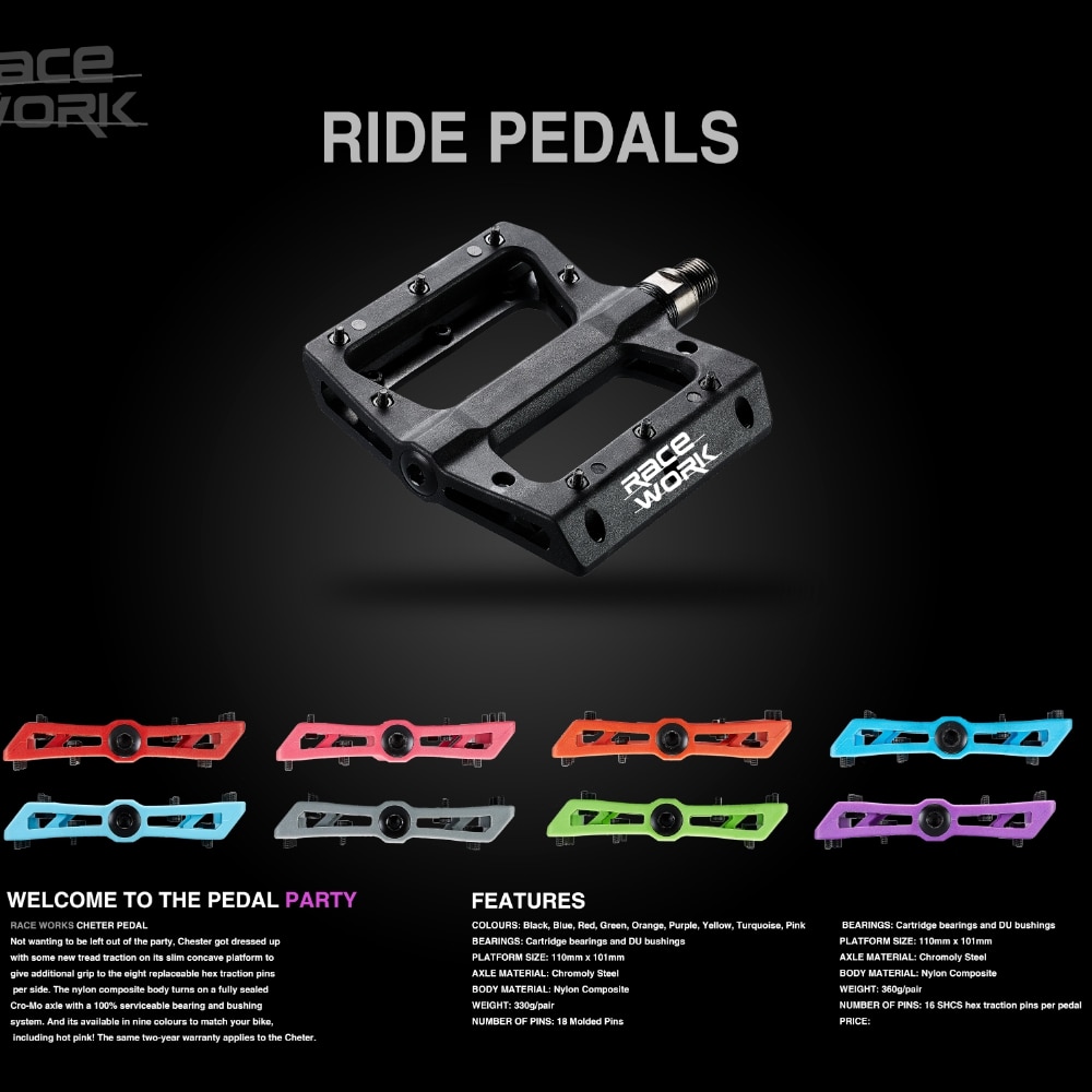 MTB Pedalen Mountainbike Pedalen Lichtgewicht Nylon Fiber Fiets Platform Pedalen voor BMX MTB 9/16"