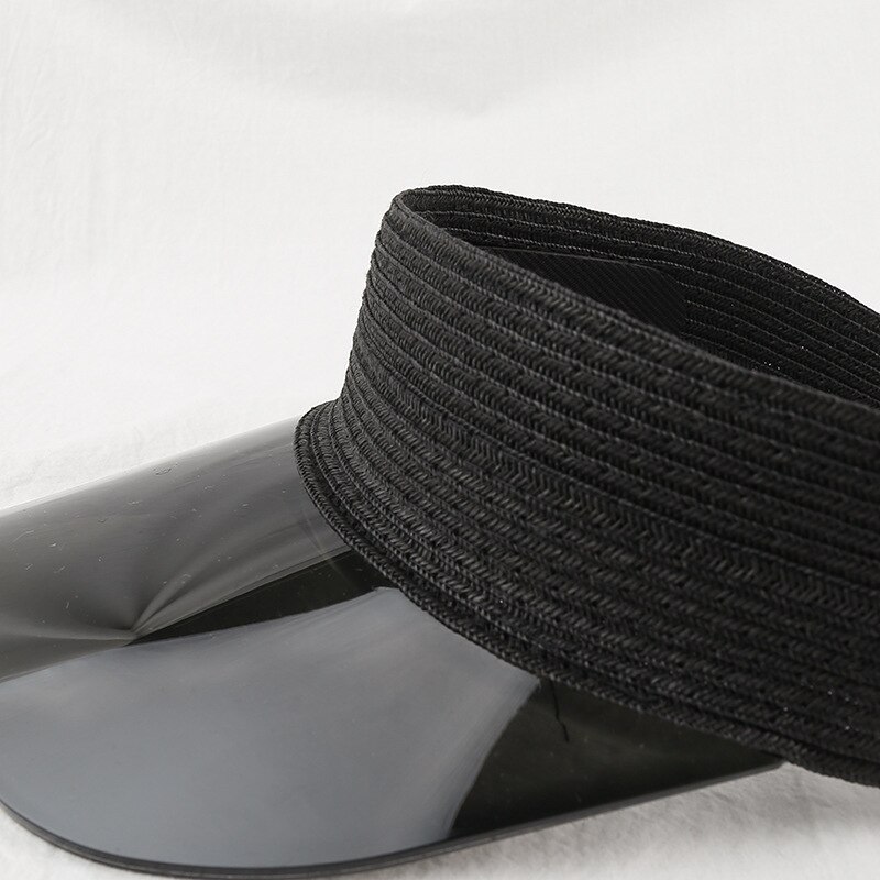 Chapeau femmes été chapeau de paille transparent style coréen casquette chapeau de soleil tout-match sans fond chapeau de soleil