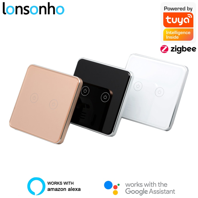 Lonsonho Zigbee Smart Schakelaar - EU 220V Touch Lichtschakelaar - Met/Zonder Nul - Compatibel Alexa Google Home