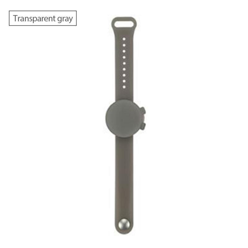 Bracelet en Silicone distributeur de désinfectant pour les mains, sous-emballage, pompe distributrice de désinfectant pour les mains: Transparent gray