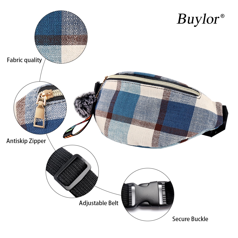 Buylor Riem Tas Vrouwen Mode Fanny Pack Levensstijl Hip Bum Tas Toevallige Borst Zak Lichtgewicht Taille Pack Taille Pouch