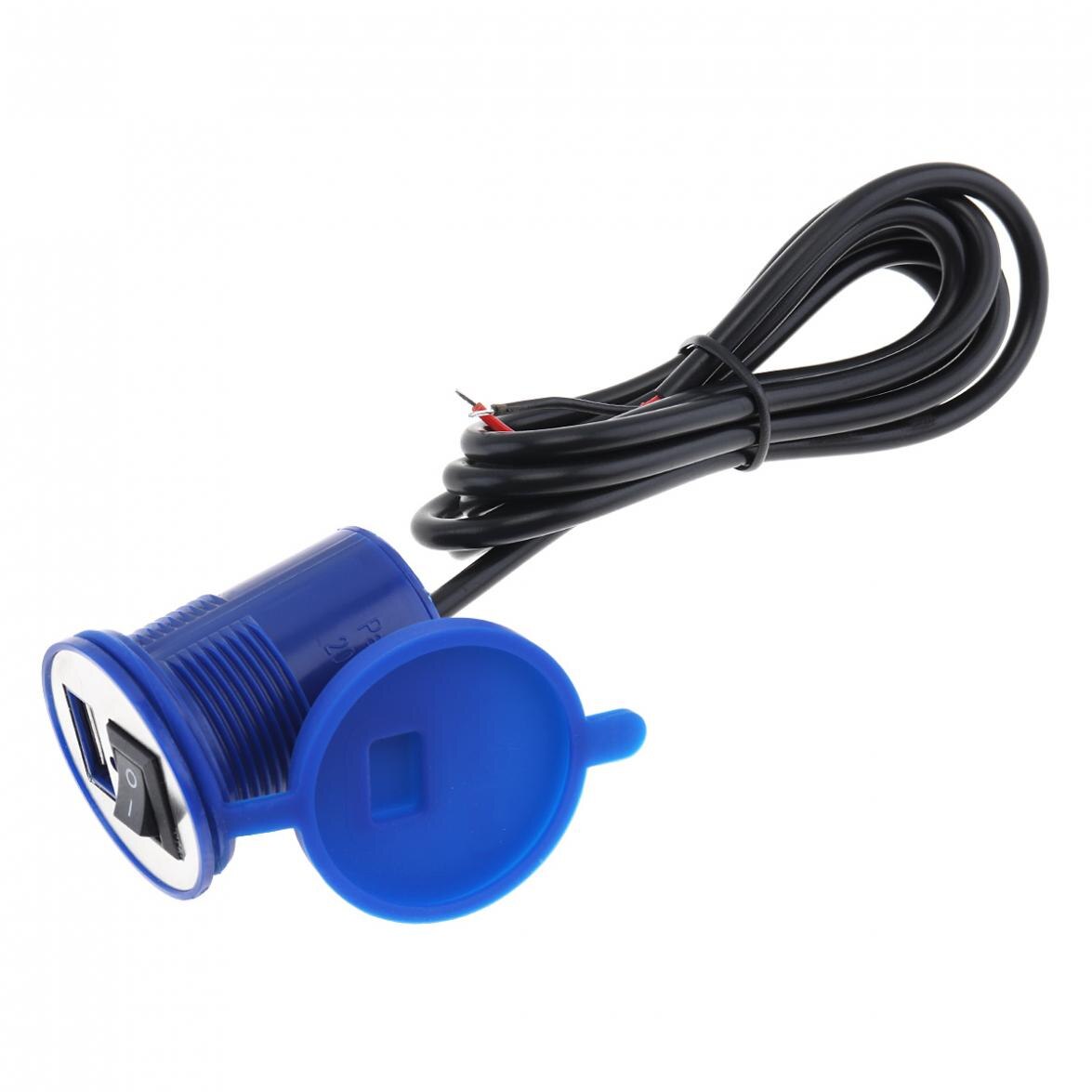 12V 2.1A Universal USB Nozzle Waterproof USB Vehicle Charger Mobile Phone Charger for Cross-cycling Scooter