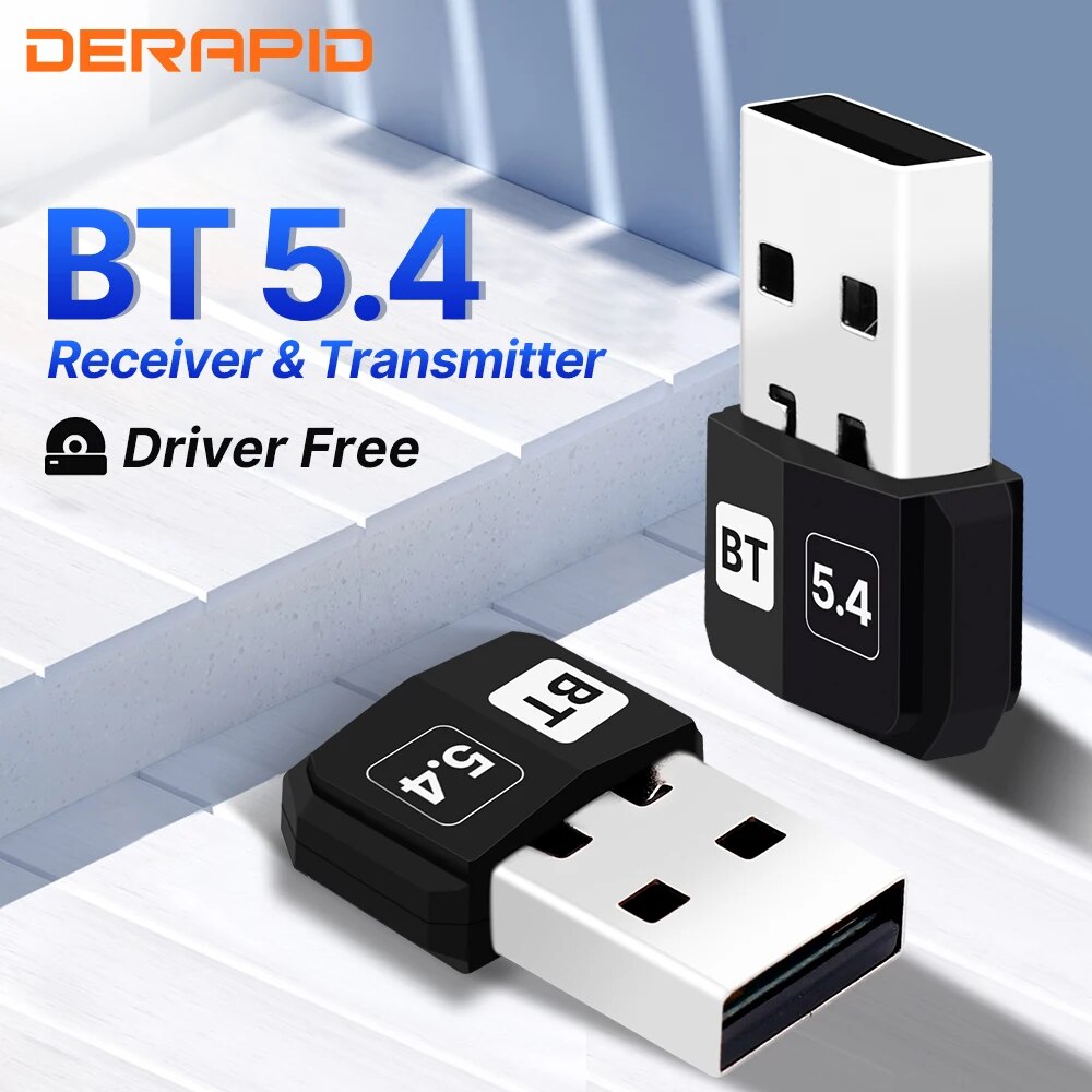 Adapter USB Bluetooth 5.4 Adapter klucza audio Mini USB Bezprzewodowy odbiornik/nadajnik do sterownika PC/laptopa Bezpłatnie dla Win10/11: Default Title