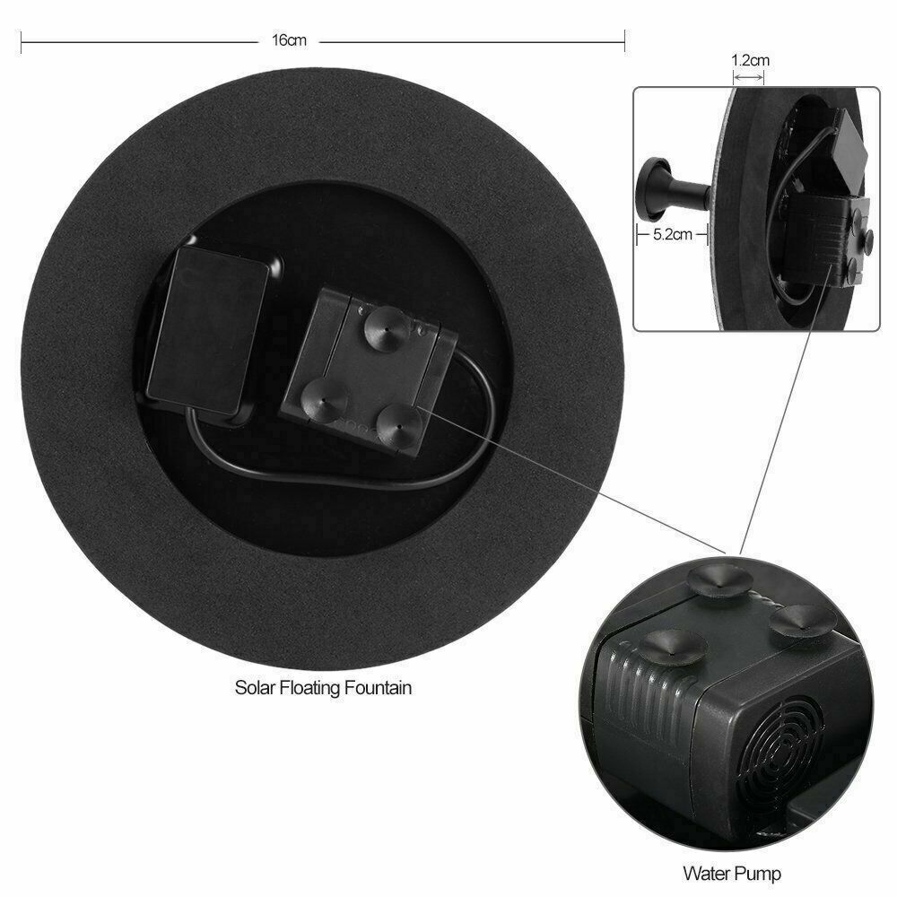 1.4W Mini Solar Fountain Pump Garden Floating Pond Pond Decoration Bird Bath Water Fountain Outdoor Solar Garden Decor