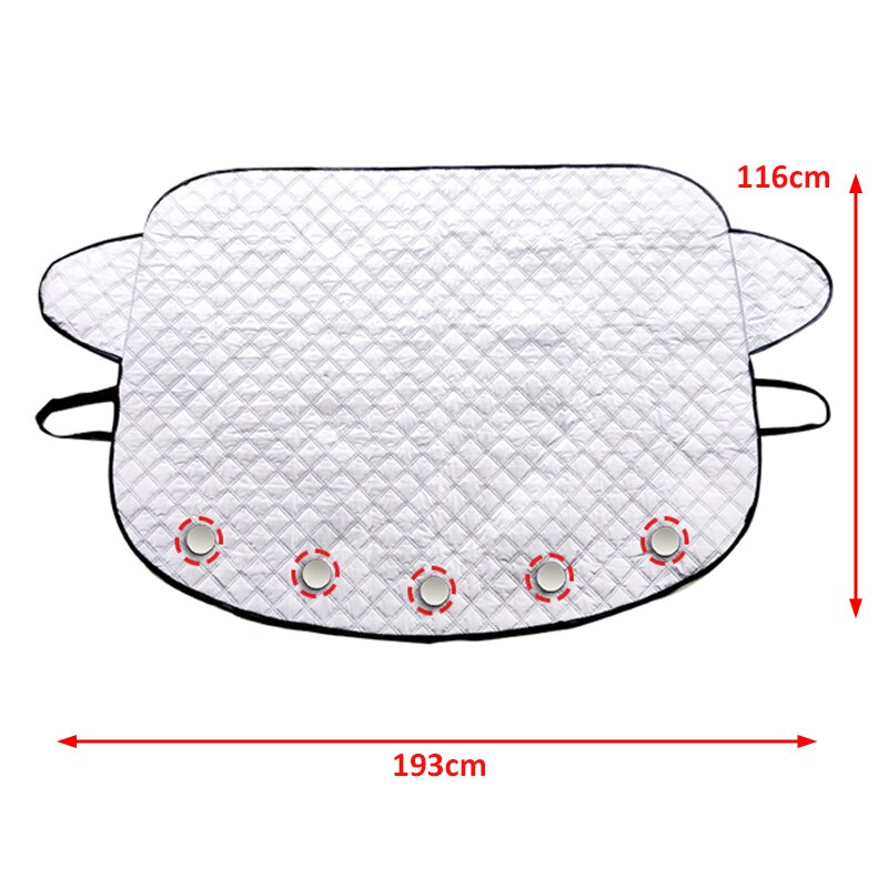 Magnetic Winter Car Snow Shield Car Windshield Snow Cover Sun Shade Waterproof Protector Anti Snow Car Front Windscreen Cover: silver